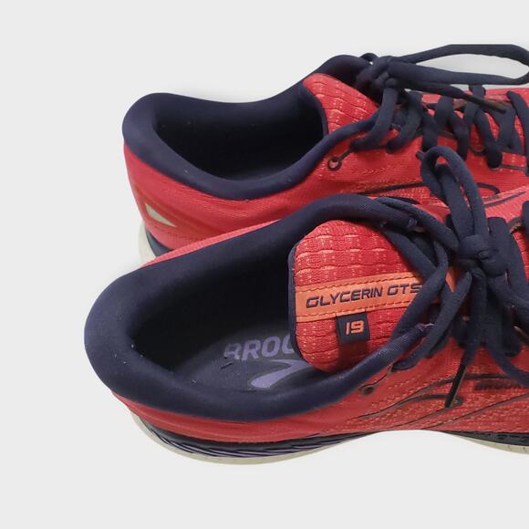 Brooks Glycerin GTS 19 Womens Sz 10 Medium Mesh Pink Blue Athletic Running Shoes - Picture 10 of 15